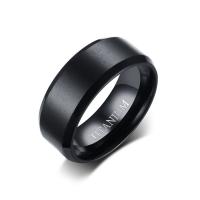 Titanium Staal Finger Ring, drawbench, verschillende grootte voor keus & voor de mens, 8mm, Verkocht door PC