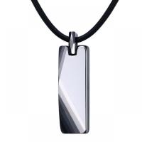Acero de tungsteno collar, con Cuero de PU, pulido, para hombre, 36.30x10.70mm, longitud 18.9 Inch, Vendido por UD