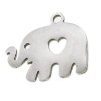 Stainless Steel Animal Pendants, Elephant, original color, 15x18x1mm, Sold By PC
