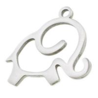 Stainless Steel Animal Pendants, Elephant, original color, 21x24x1mm, Sold By PC