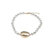 Collar de perlas de plástico, aleación de zinc, con Perlas de plástico ABS, con 1.97 extender cadena, chapado, Joyería & unisexo, Vendido para 12.20 Inch Sarta