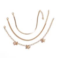 Zinc Alloy Anklet with 1.77 extender chain plated three pieces & fashion jewelry & for woman Length 8.27 Inch Sold By Set