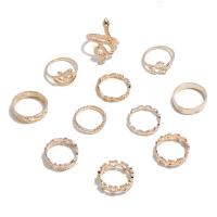 Ensemble d’anneau en alliage de zinc, Placage, onze pièces & bijoux de mode & pour femme, Vendu par fixé