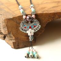 Sweater Chain Necklace, Porcelain, plated, fashion jewelry, more colors for choice, Length:15.7-19.6 Inch, Sold By PC
