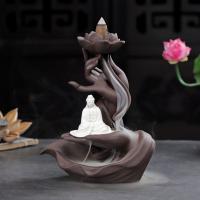 Backflow Incense Burner, Purple Clay, plated, for home and office & durable & different styles for choice, more colors for choice, Sold By PC