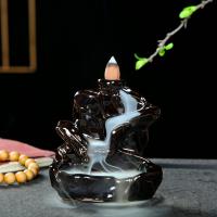 Backflow Incense Burner, Porcelain, plated, for home and office & durable & different styles for choice, more colors for choice, 133x82x56mm, Sold By PC