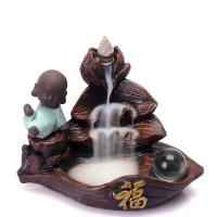 Backflow Incense Burner, Resin, plated, for home and office & durable, 152x108x100mm, Sold By PC