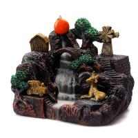 Backflow Incense Burner, Resin, plated, for home and office & durable, 145x150x198mm, Sold By PC