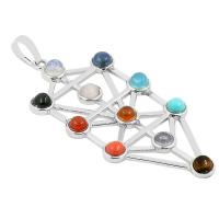 Gemstone Pendants Jewelry Zinc Alloy with Gemstone platinum color plated for woman nickel lead & cadmium free Sold By PC