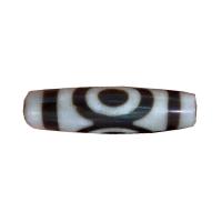 Ágata natural tibetano Dzi Beads, Ágata tibetana, Oval, três olhos & DIY & dois tons, 49x11mm, vendido por PC