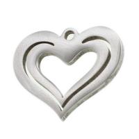 Stainless Steel Heart Pendants, original color, 23x23x1mm, Sold By PC