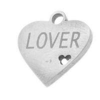 Stainless Steel Heart Pendants, original color, 12x14x1mm, Sold By PC