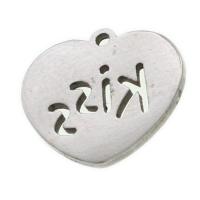 Stainless Steel Heart Pendants, original color, 12x14x1mm, Sold By PC