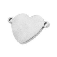 Stainless Steel Connector, Heart, original color, 6x9x1mm, Sold By PC