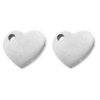 Stainless Steel Heart Pendants, original color, 9x10x1mm, Sold By PC