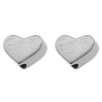 Stainless Steel Beads, Heart, original color, 5x7x3mm, Sold By PC