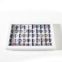 Anel de dedo de aço inoxidável, unissex, cores misturadas, 4x18mm-11x24mm, tamanho:5, 50PCs/box, vendido por box