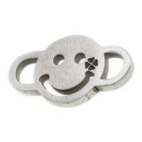 Stainless Steel Connector, Smiling Face, original color, 12x21x2mm, Sold By PC