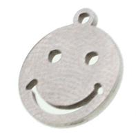 Stainless Steel Pendants, Smiling Face, original color, 10x8x1mm, Sold By PC
