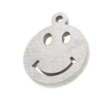 Stainless Steel Pendants, Smiling Face, original color, 12x10x1mm, Sold By PC