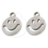 Stainless Steel Pendants, Smiling Face, original color, 17x14x1mm, Sold By PC
