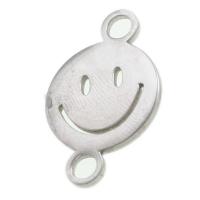 Stainless Steel Connector, Smiling Face, original color, 13x16x1mm, Sold By PC