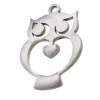 Stainless Steel Animal Pendants, Owl, original color, 28x22x1mm, Sold By PC