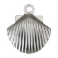 Stainless Steel Pendants, Shell, DIY, original color, 10.5x12x2mm, Hole:Approx 1mm, Sold By PC