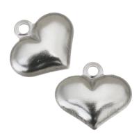 Stainless Steel Heart Pendants, DIY, original color, 9.5x8.5x1.5mm, Hole:Approx 1mm, Sold By PC