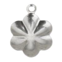 Stainless Steel Flower Pendant, DIY, original color, 10x13x1.5mm,8x10mm, Hole:Approx 1mm, Sold By PC