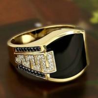 Zinc Alloy Finger Ring, Geometrisch Patroon, plated, verschillende grootte voor keus & voor de mens & met strass, meer kleuren voor de keuze, nikkel, lood en cadmium vrij, Maat:6-14, Verkocht door PC