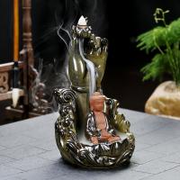 Backflow Incense Burner, Porcelain, plated, for home and office & durable & different styles for choice, more colors for choice, 110x90mm, Sold By PC