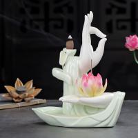 Backflow Incense Burner, Porcelain, plated, for home and office & durable & different styles for choice, more colors for choice, 165x80x212mm, Sold By PC