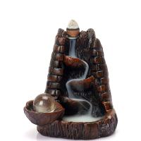 Backflow Incense Burner, Resin, plated, for home and office & durable, 102x108x80mm, Sold By PC