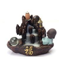 Backflow Incense Burner, Resin, plated, for home and office & durable, 140x95x92mm, Sold By PC