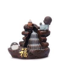 Backflow Incense Burner, Resin, plated, for home and office & durable, 130x100x90mm, Sold By PC