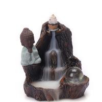 Backflow Incense Burner, Resin, plated, for home and office & durable, 102x100x83mm, Sold By PC