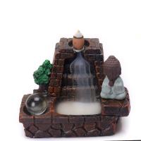 Backflow Incense Burner, Resin, plated, for home and office & durable, 138x95x88mm, Sold By PC