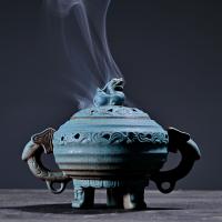 Traditional Ceramic Inserted Burner Incense Seat, Porcelain, plated, for home and office & durable, 205x135x155mm, Sold By PC