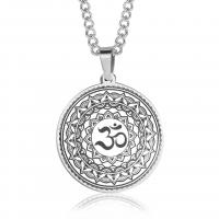Stainless Steel Jewelry Necklace, Round, Unisex, 30x40mm, Length:23.62 Inch, Sold By PC