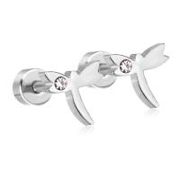Stainless Steel Stud Earrings, Dragonfly, plated, for woman & with rhinestone, more colors for choice, Sold By Pair