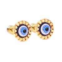Stainless Steel Stud Earrings, Evil Eye, plated, for woman, more colors for choice, Sold By Pair