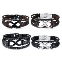 PU Leather Bracelet with Zinc Alloy for man Length 7.68 Inch Sold By PC