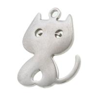 Stainless Steel Animal Pendants, Cat, original color, 16x16x1mm, Sold By PC