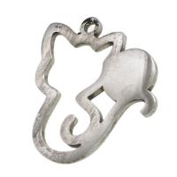 Stainless Steel Animal Pendants, Cat, original color, 14x10x1mm, Sold By PC