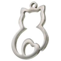 Stainless Steel Animal Pendants Cat original color Sold By PC