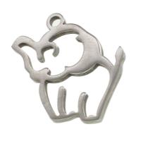 Нержавеющая сталь животных Подвески, нержавеющая сталь, Слон, оригинальный цвет, 18x25x1mm, продается PC