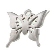 Stainless Steel Animal Pendants, Butterfly, original color, 25x28x1mm, Sold By PC