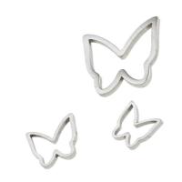 Stainless Steel Animal Pendants, Butterfly, no hole, original color, 18x25x1mm, Sold By PC