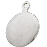 Stainless Steel Tag Charm, Round, original color, 18x16x1mm, Sold By PC